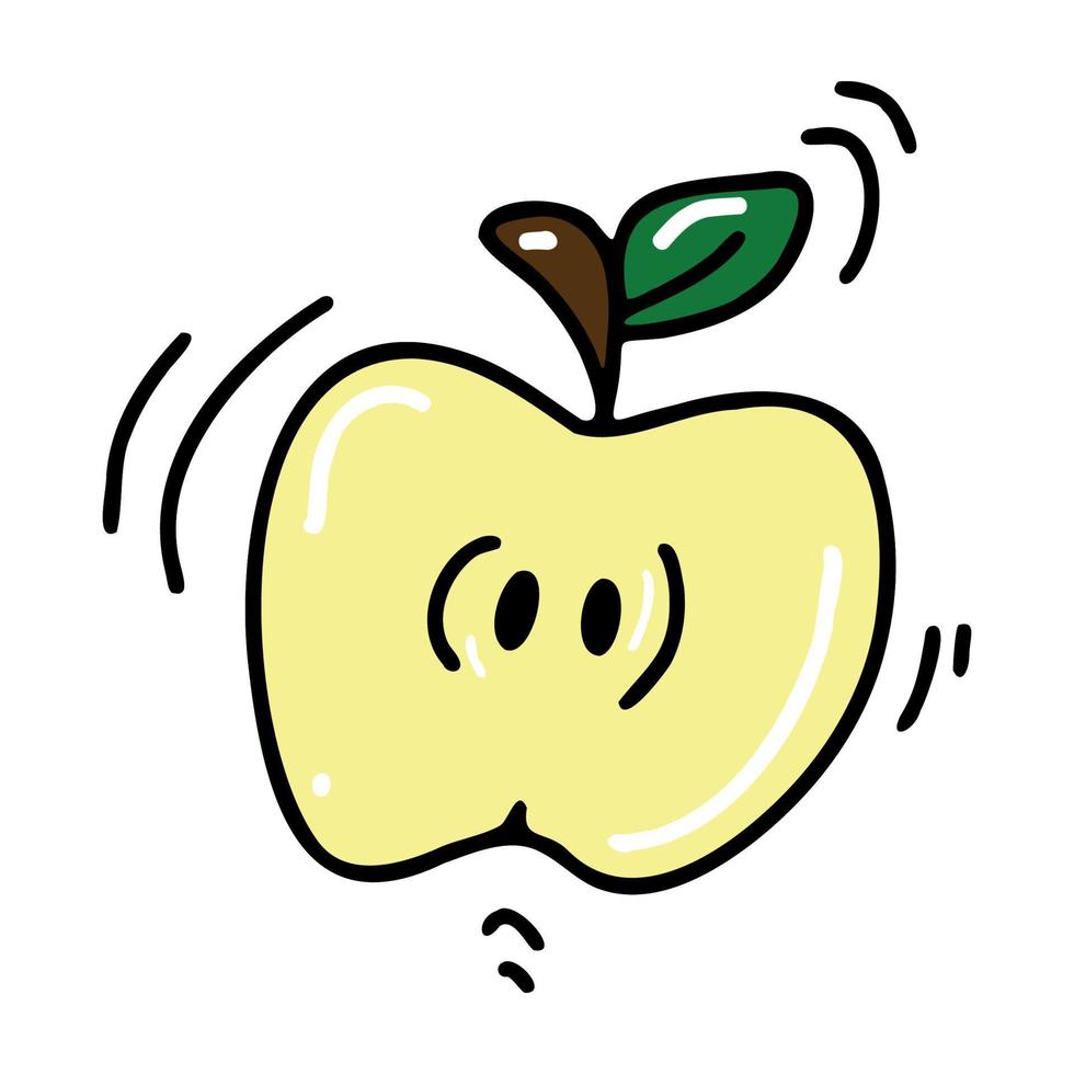 tekening tekenfilm gesneden appel vector