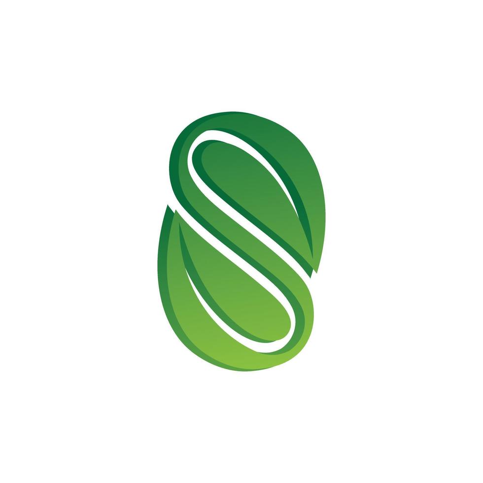 s lattar blad logo vector