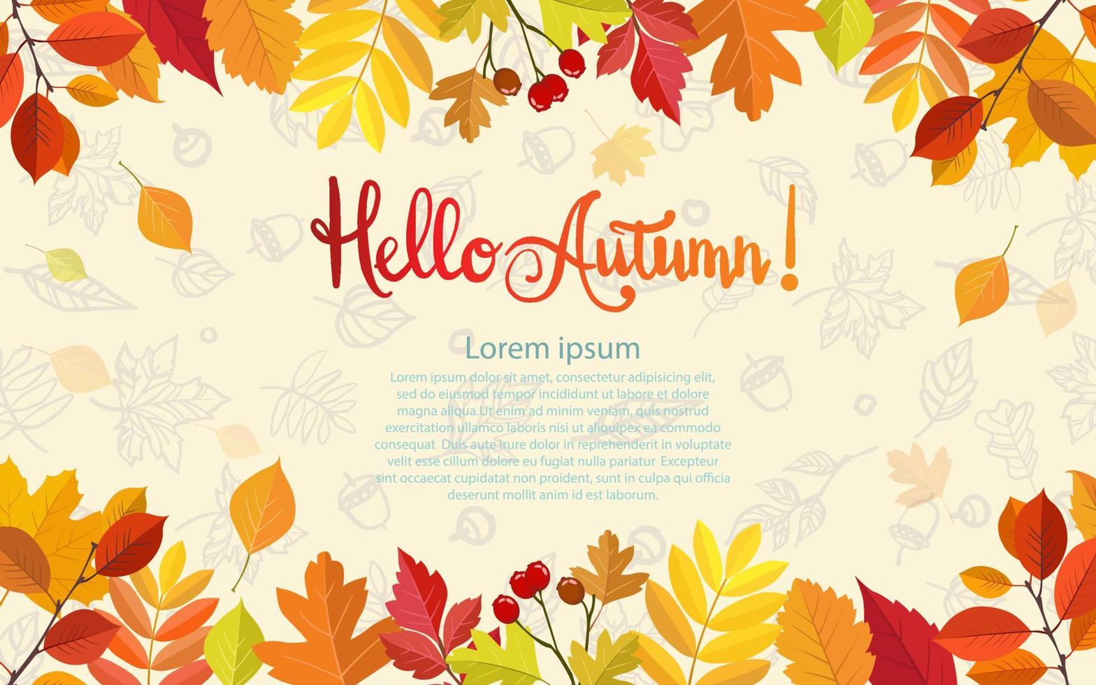 herfst achtergrond ontwerp met bladeren. achtergrond, banier of sjabloon ontwerp vector