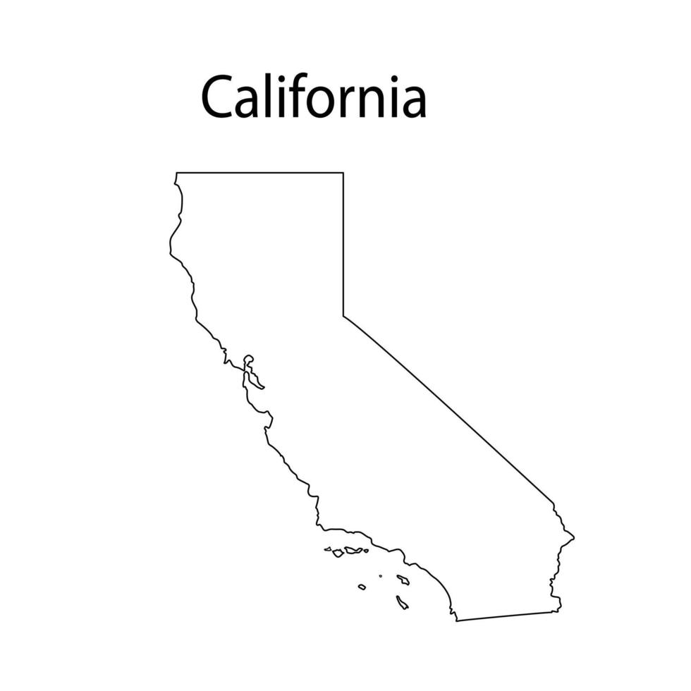 Californië kaart lijn kunst vector illustratie