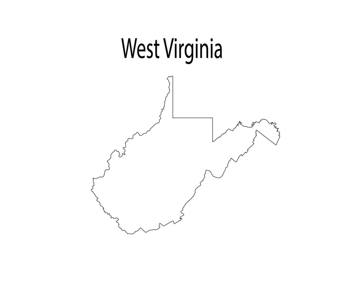 west Virginia kaart lijn kunst vector illustratie