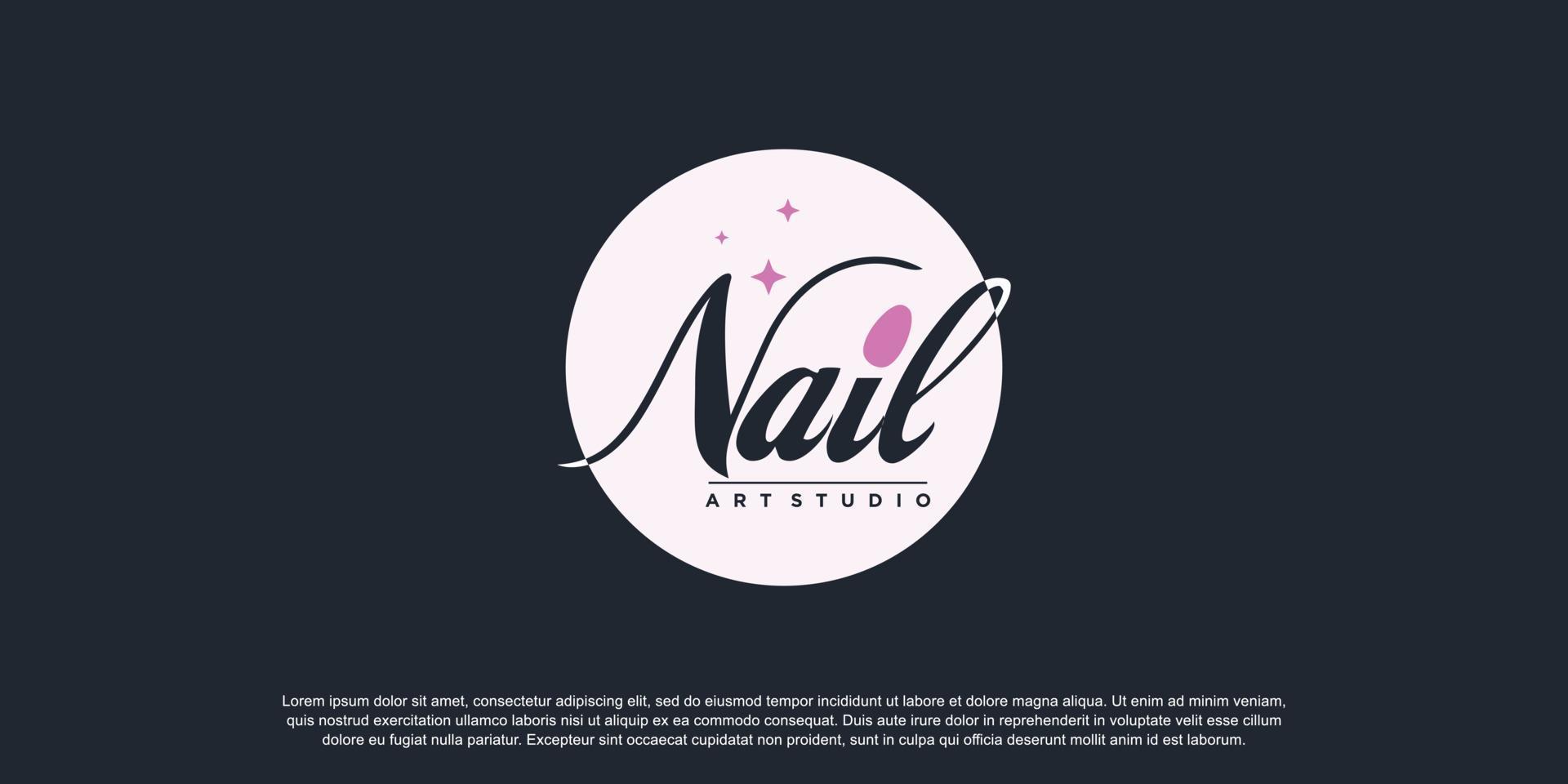 nagel kunst logo ontwerp vector met modern en creatief stijl
