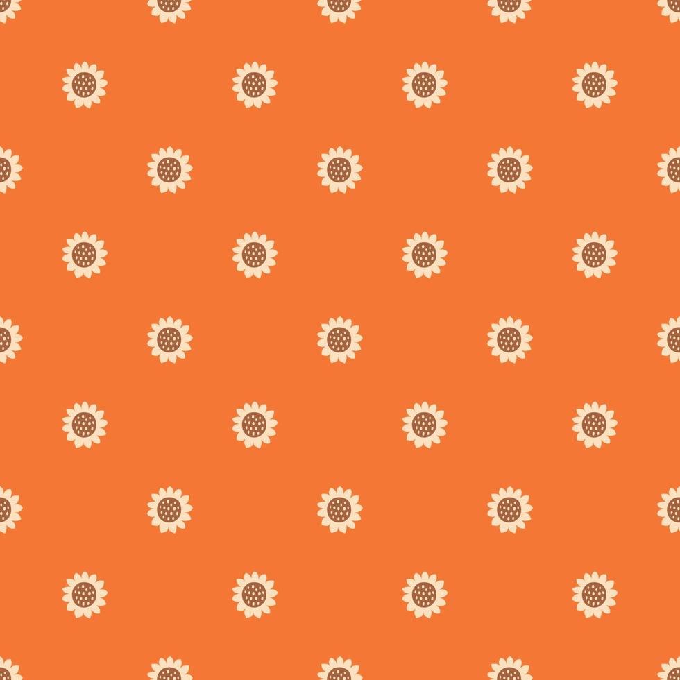 zonnebloemen herfst patroon. bloemen vallen naadloos vector achtergrond. herfst oranje kleur. hand- getrokken vallen achtergrond, wrap, behang, omslag, kleding stof, lap, textiel ontwerp. zonnebloemen illustratie.