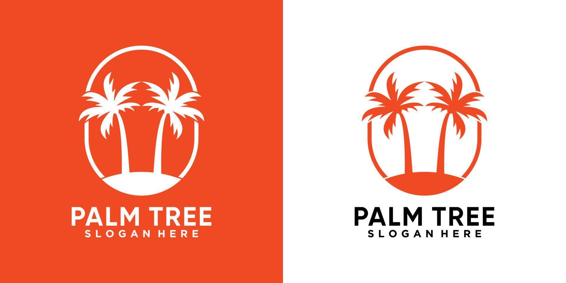 palm boom logo ontwerp met stijl en creatief concept vector