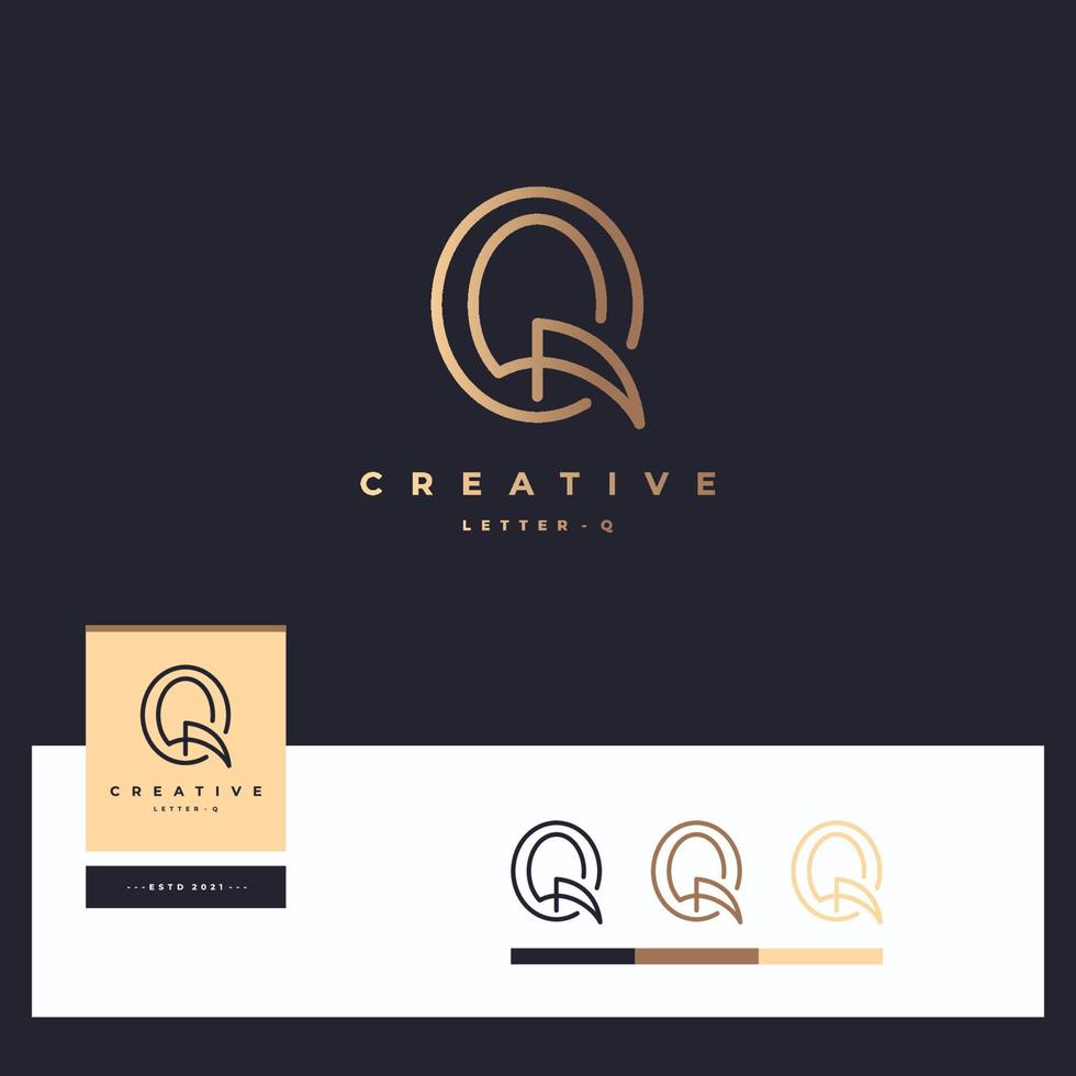 brief q logotype ontwerpen vector