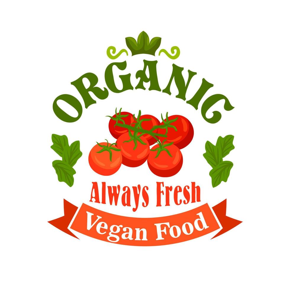 biologisch veganistisch voedsel tomaten icoon vector
