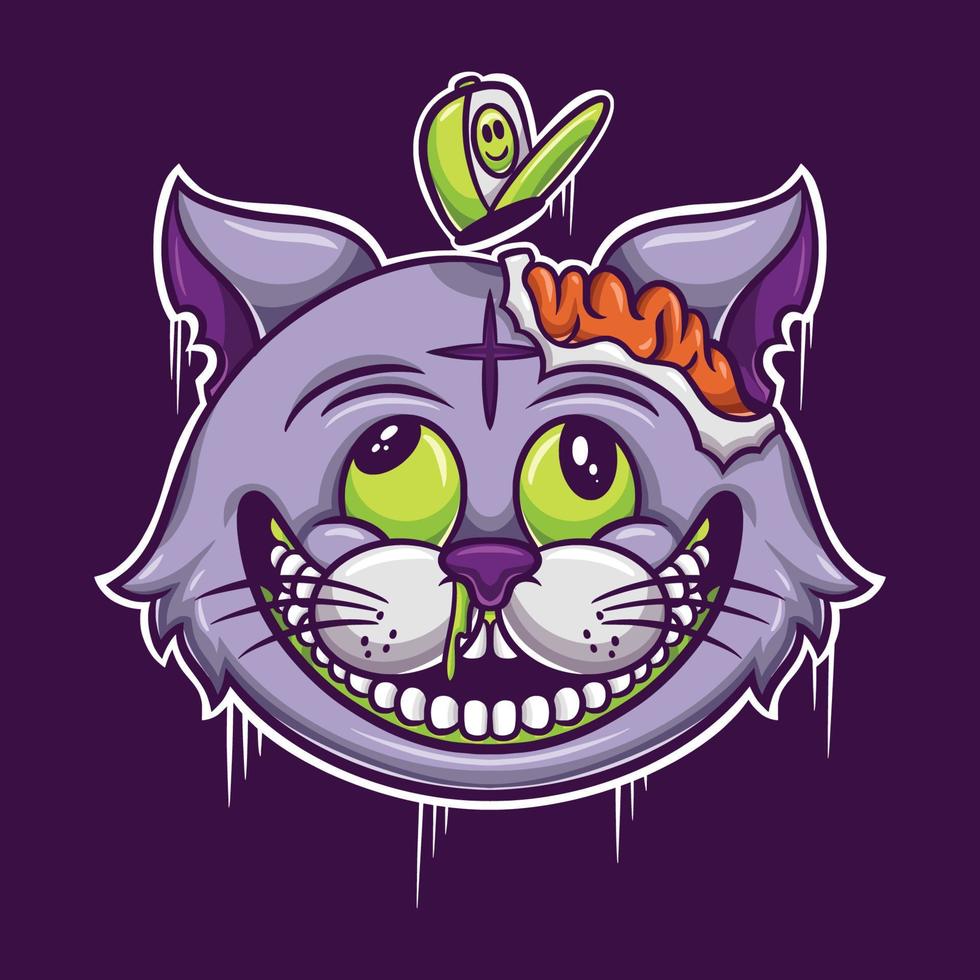 monster kat streetwear tekenfilm vector