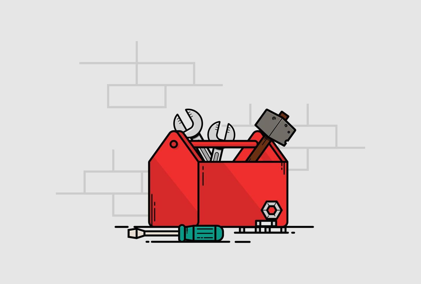 doos met gereedschap illustratie vector