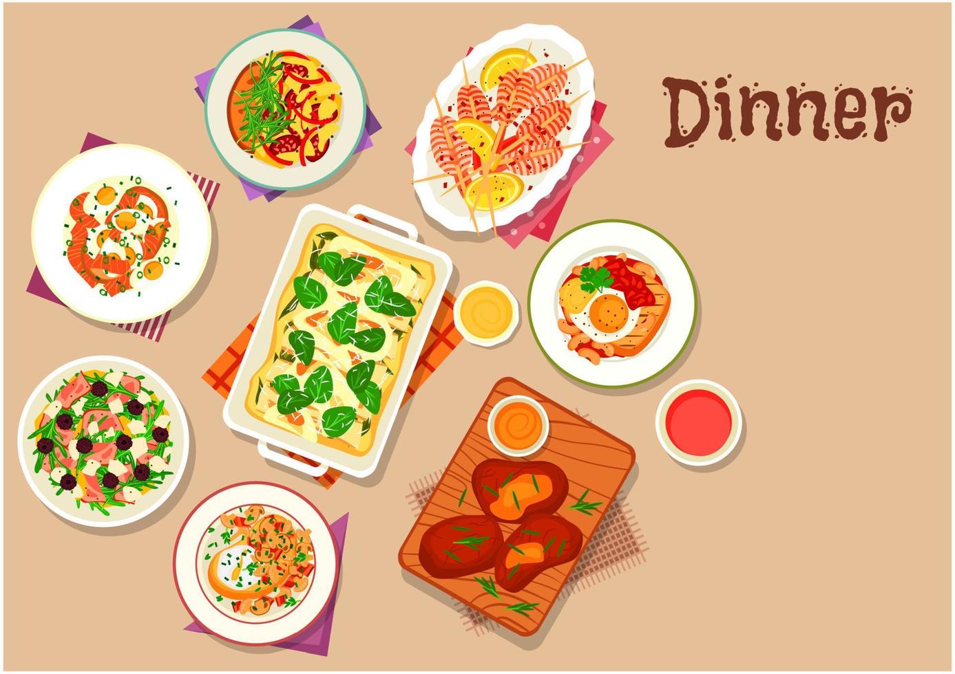 avondeten menu icoon voor gezond voedsel ontwerp vector