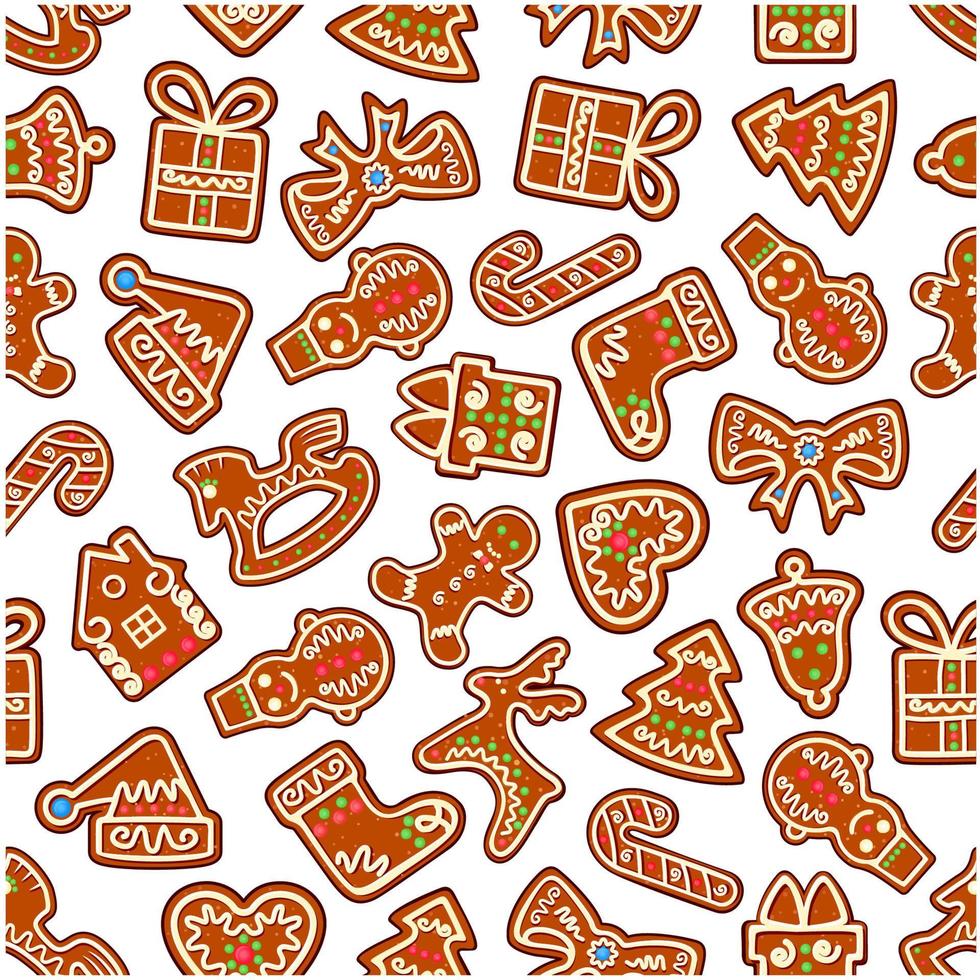 Kerstmis koekjes en biscuits naadloos achtergrond vector