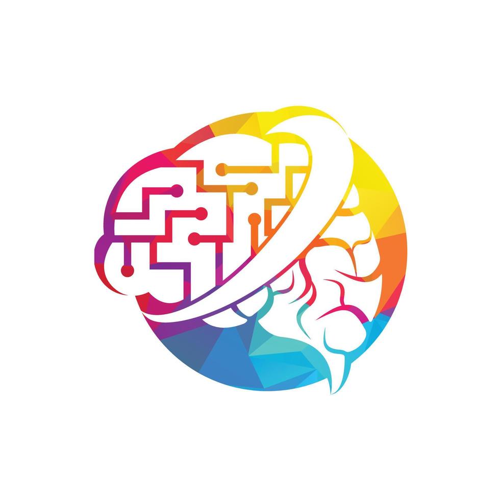 hersenen verbinding logo ontwerp. digitaal hersenen logo sjabloon. neurologie logo denken idee concept. vector