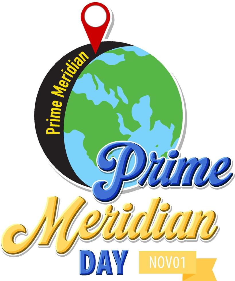 eerste meridiaan dag logo concept vector