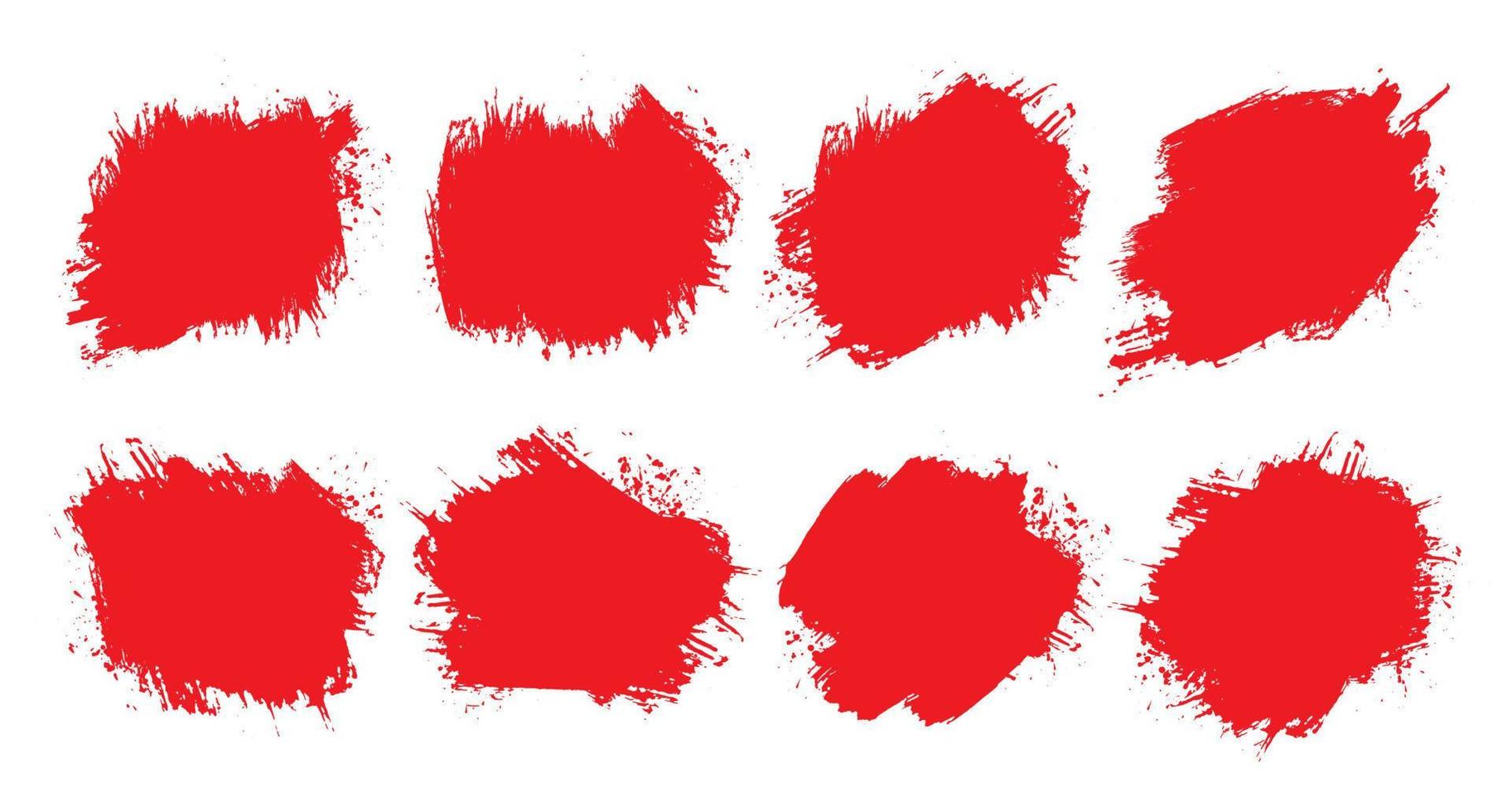 abstract rood hand- geschilderd grunge structuur reeks ontwerp vector