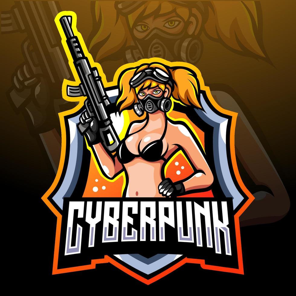 cyberpunk-mascotte. esport-logo ontwerp vector