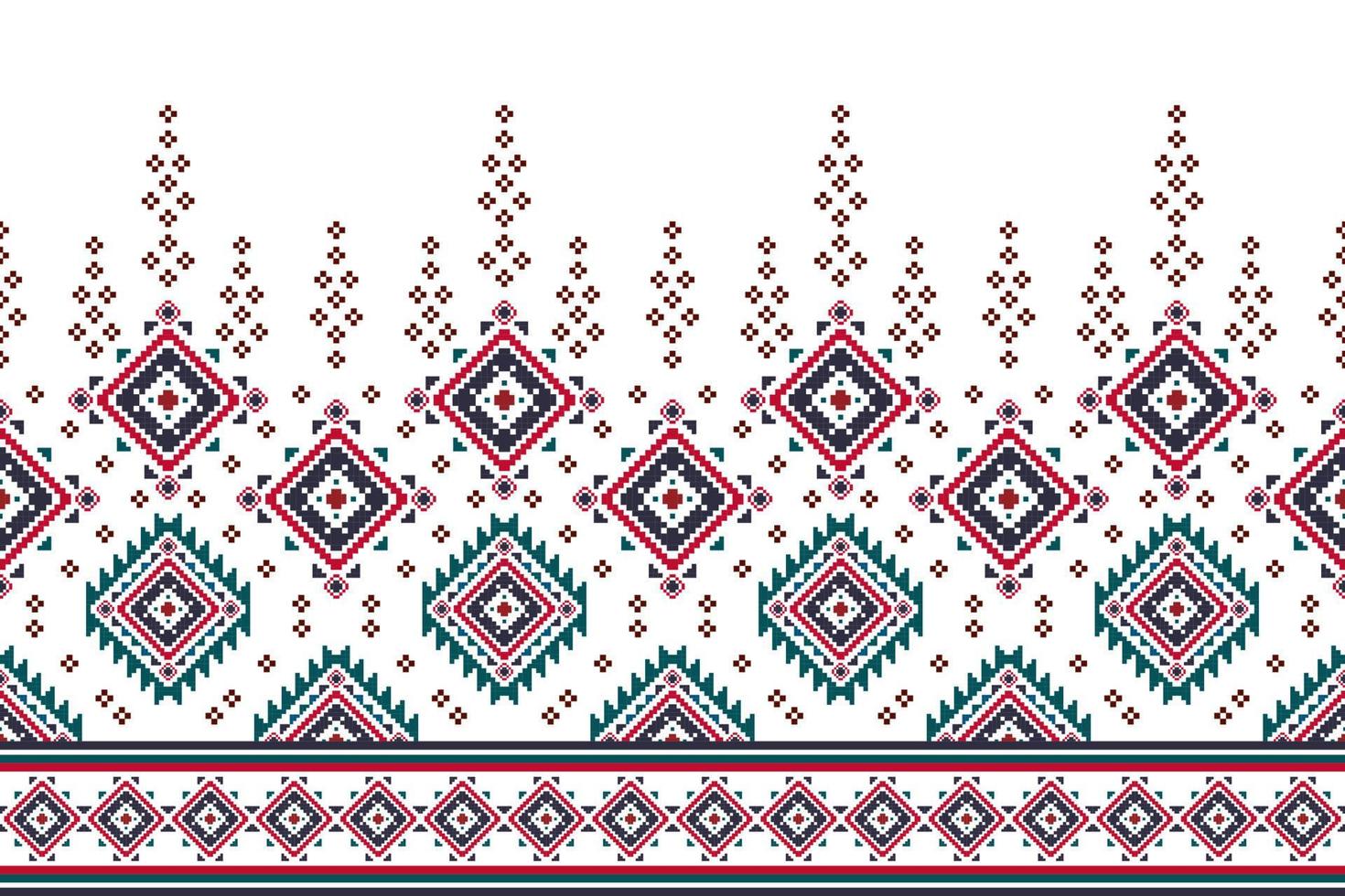 ikat etnisch naadloos patroon huis decoratie ontwerp. aztec kleding stof tapijt boho mandala's textiel decor behang. tribal inheems motief volk traditioneel borduurwerk vector illustraties achtergrond