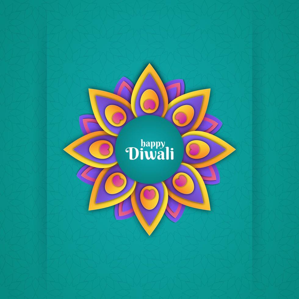diwali festival vakantie van Indisch rangoli. mandala Purper kleur achtergrond vector