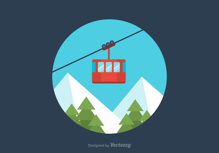 Gratis Flat Cable Car Vector