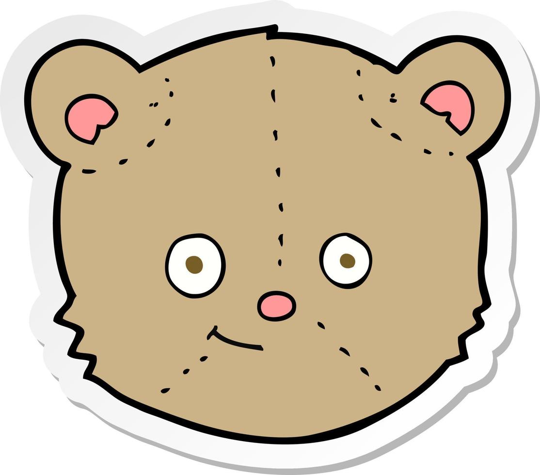 sticker van een cartoon teddybeer hoofd vector