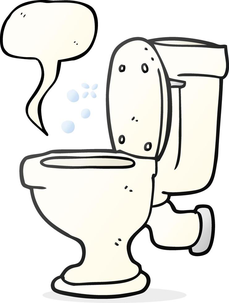 uit de vrije hand getrokken toespraak bubbel tekenfilm toilet vector