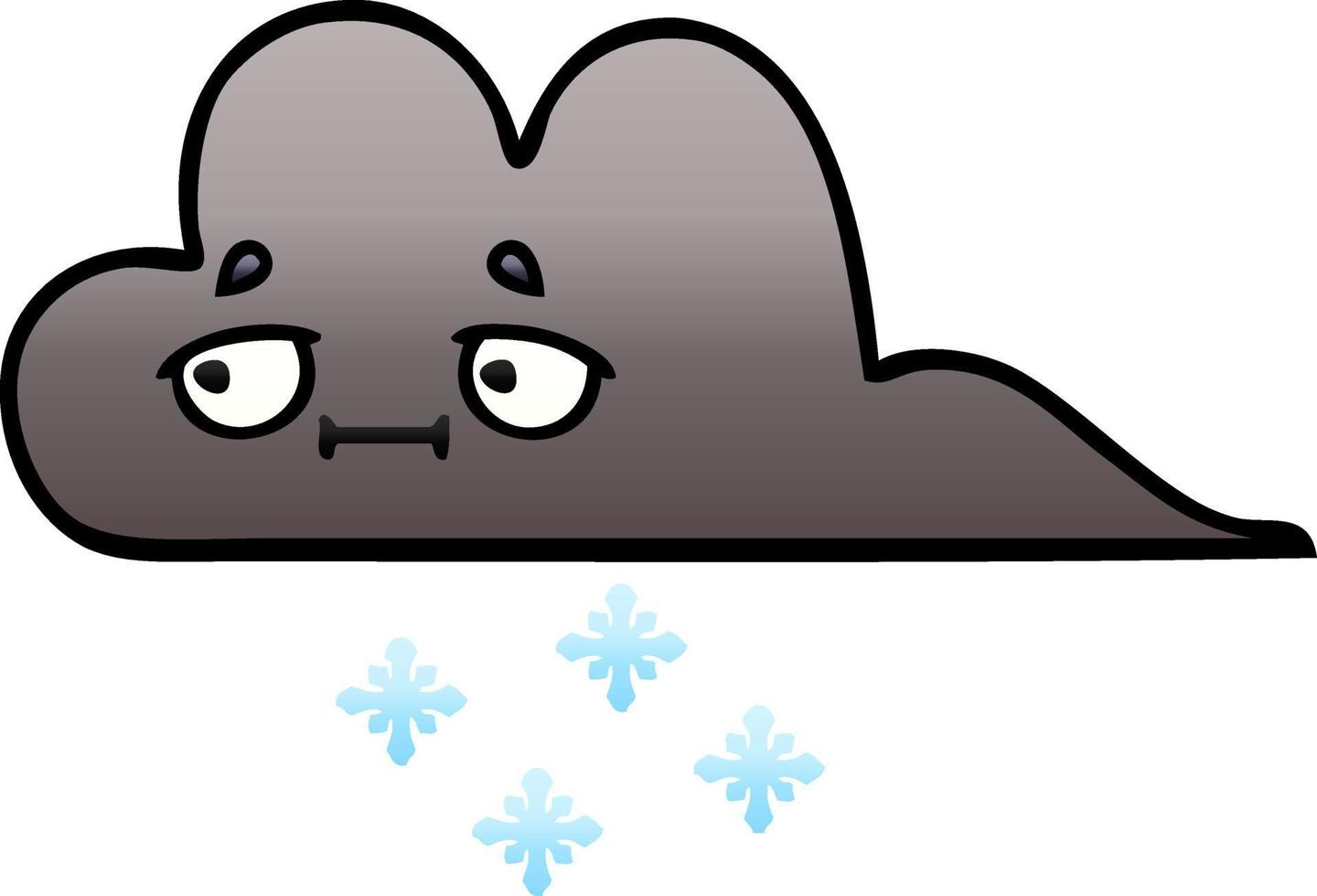 gradiënt gearceerde cartoon storm sneeuw wolk vector