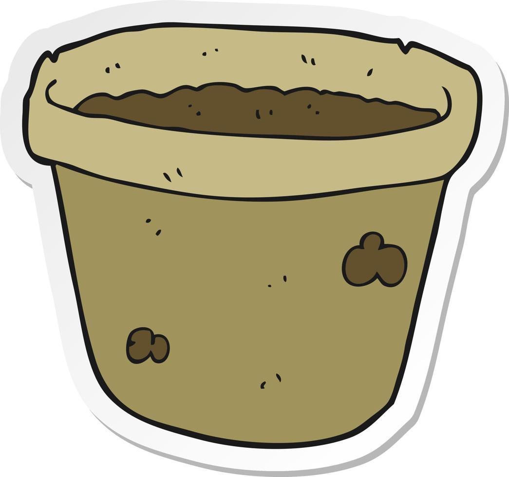 sticker van een cartoon pot aarde vector