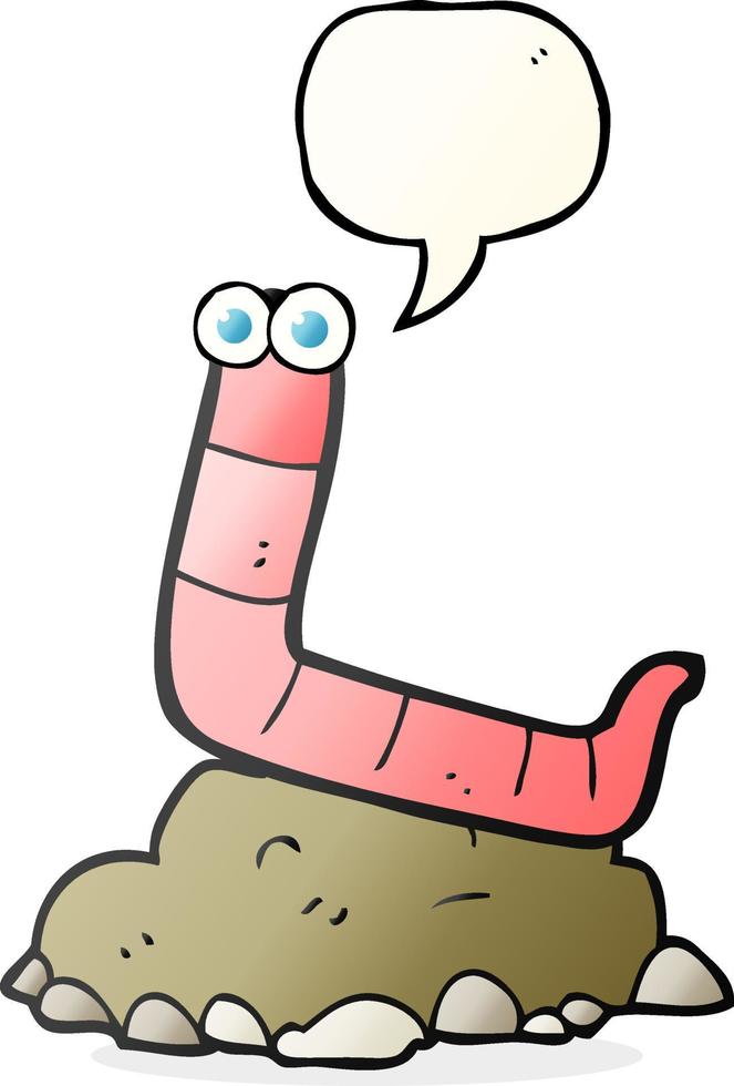uit de vrije hand getrokken toespraak bubbel tekenfilm worm vector