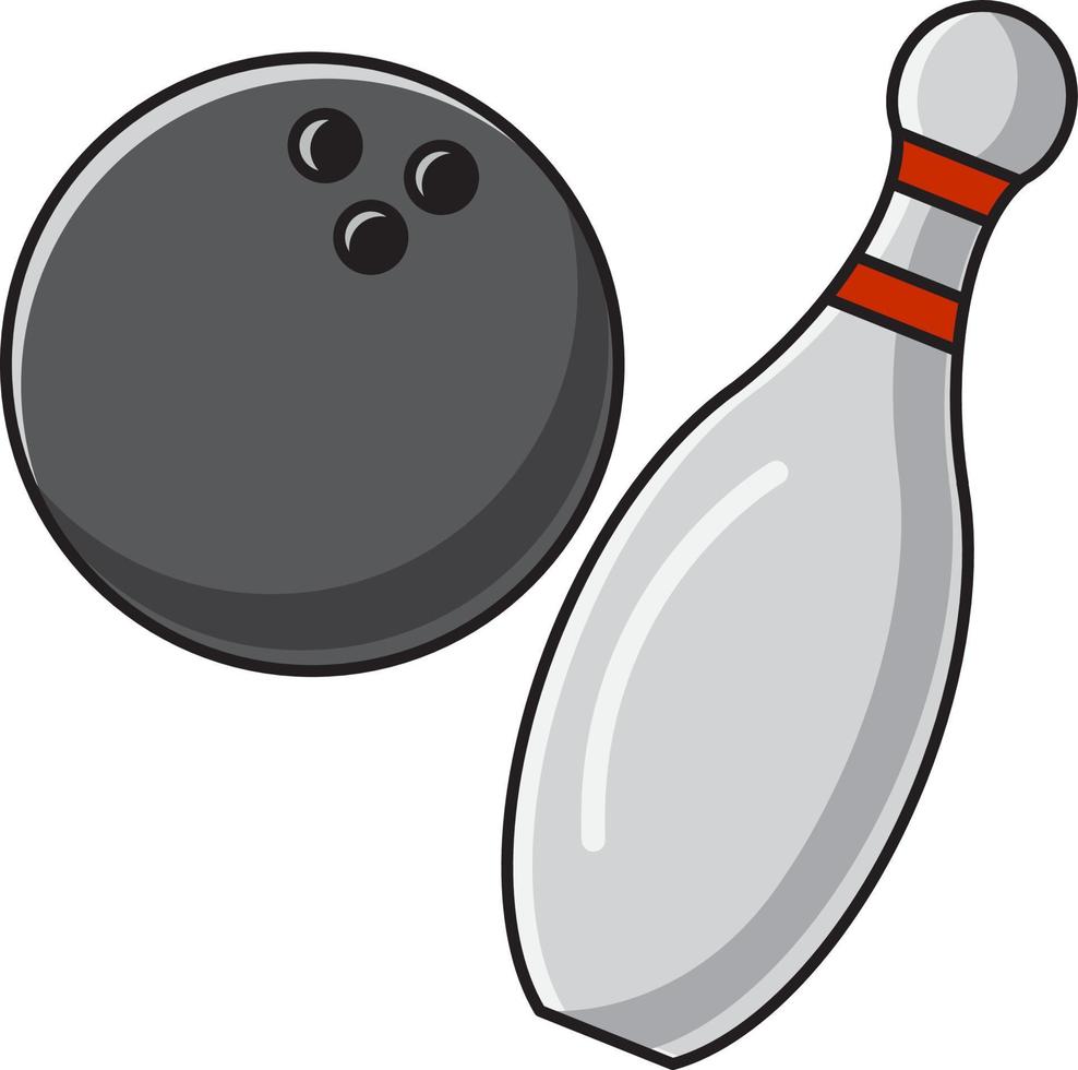 bowling bal en pin vector