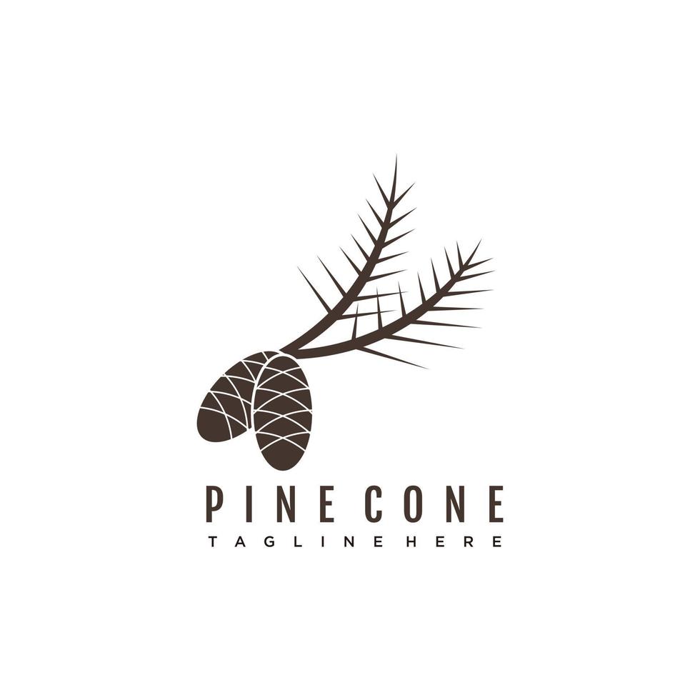 pijnboom ijshoorntje logo icoon illustratie ontwerp sjabloon vector