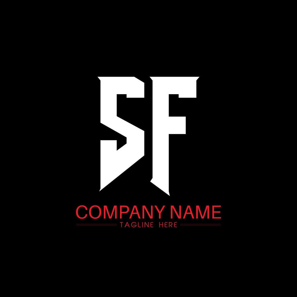 sf brief logo ontwerp. eerste brieven sf gamen logo icoon voor technologie bedrijven. tech brief sf minimaal logo ontwerp sjabloon. sf brief ontwerp vector met wit en zwart kleuren. sf