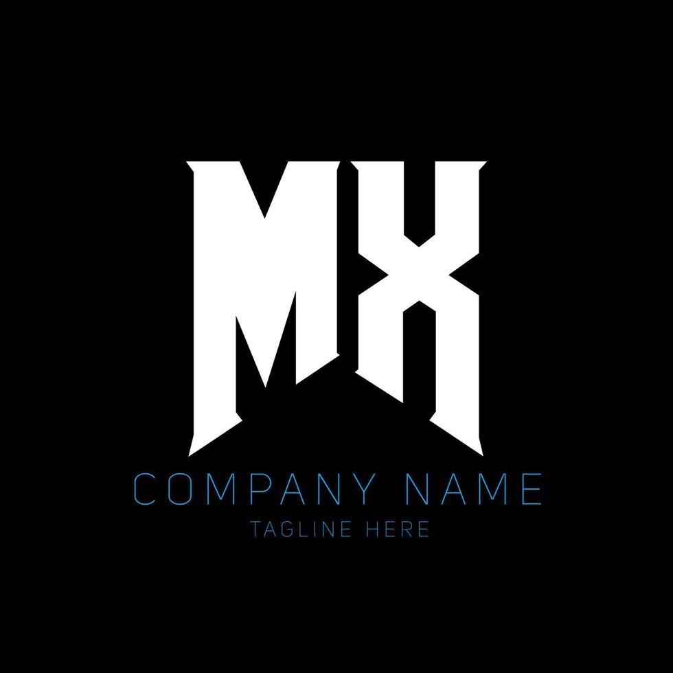 mx brief logo ontwerp. eerste brieven mx gamen logo icoon voor technologie bedrijven. tech brief mx minimaal logo ontwerp sjabloon. mx brief ontwerp vector met wit en zwart kleuren. mx