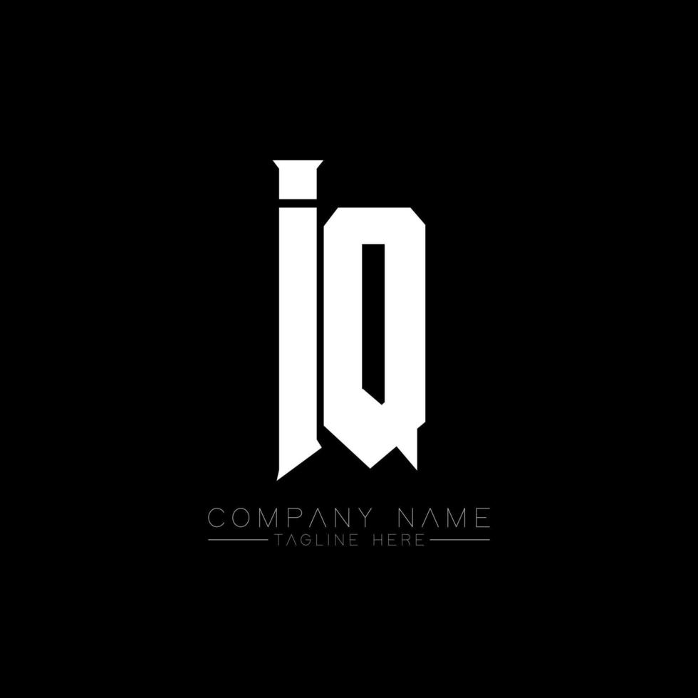 iq brief logo ontwerp. eerste brieven iq gamen logo icoon voor technologie bedrijven. tech brief iq minimaal logo ontwerp sjabloon. iq brief ontwerp vector met wit en zwart kleuren. iq