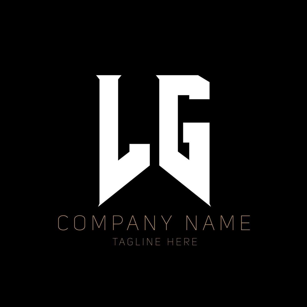 lg brief logo ontwerp. eerste brieven lg gamen logo icoon voor technologie bedrijven. tech brief lg minimaal logo ontwerp sjabloon. lg brief ontwerp vector met wit en zwart kleuren. lg