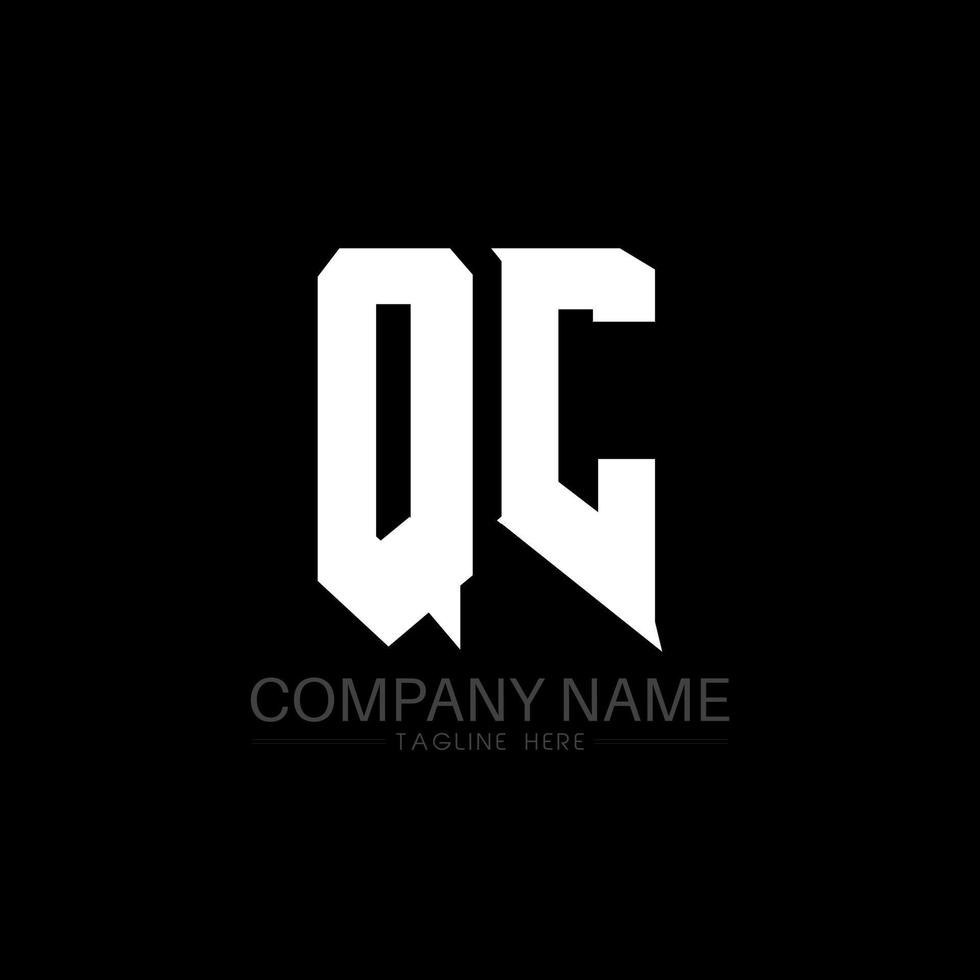 qc brief logo ontwerp. eerste brieven qc gamen logo icoon voor technologie bedrijven. tech brief qc minimaal logo ontwerp sjabloon. qc brief ontwerp vector met wit en zwart kleuren. qc