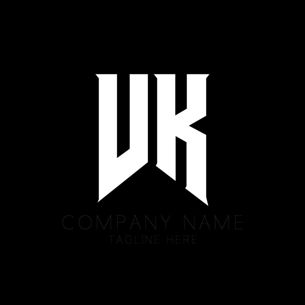 vk brief logo ontwerp. eerste brieven vk gamen logo icoon voor technologie bedrijven. tech brief vk minimaal logo ontwerp sjabloon. v k brief ontwerp vector met wit en zwart kleuren. vk, v k