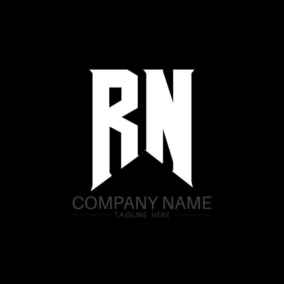 rn brief logo ontwerp. eerste brieven rn gamen logo icoon voor technologie bedrijven. tech brief rn minimaal logo ontwerp sjabloon. rn brief ontwerp vector met wit en zwart kleuren. rn