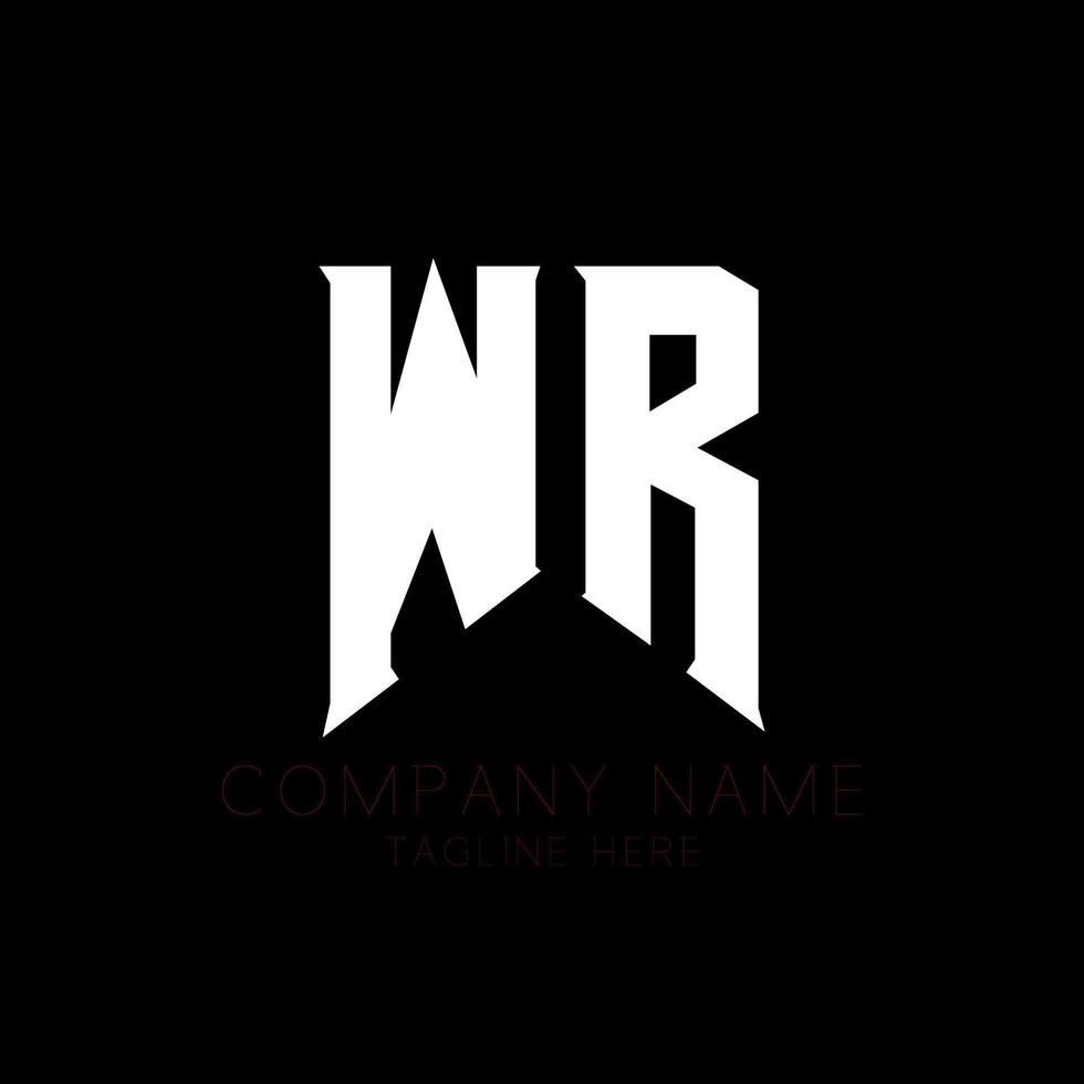 wr brief logo ontwerp. eerste brieven wr gamen logo icoon voor technologie bedrijven. tech brief wr minimaal logo ontwerp sjabloon. w r brief ontwerp vector met wit en zwart kleuren. ww, w r