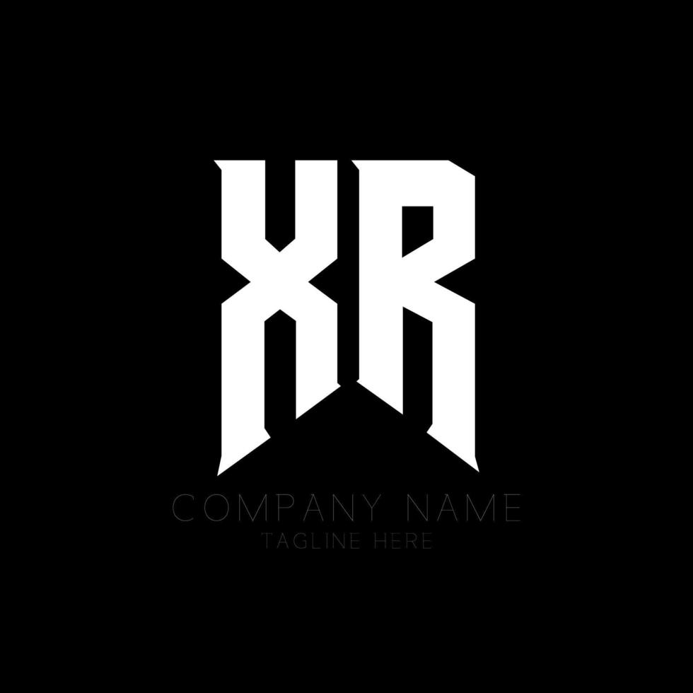 xr brief logo ontwerp. eerste brieven xr gamen logo icoon voor technologie bedrijven. tech brief xr minimaal logo ontwerp sjabloon. X r brief ontwerp vector met wit en zwart kleuren. xr, X r