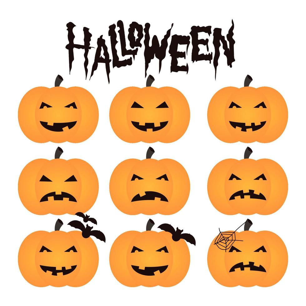 halloween pompoenen reeks vector ontwerp element