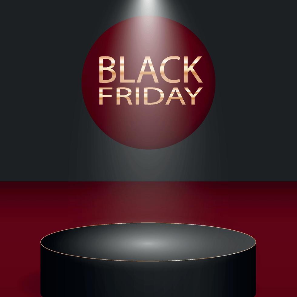 black friday-verkoopbanner met podium vector