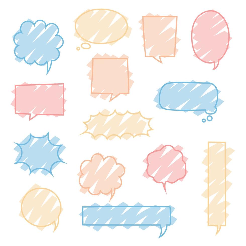 collectie set lege tekstballon ballon, denken, spreken, praten, tekstvak, banner, plat, ontwerp, vectorillustratie vector