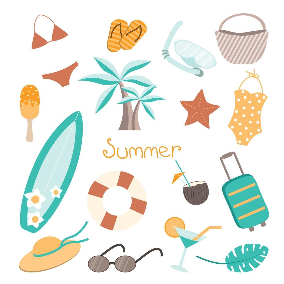 zomervakantie accessoires vector