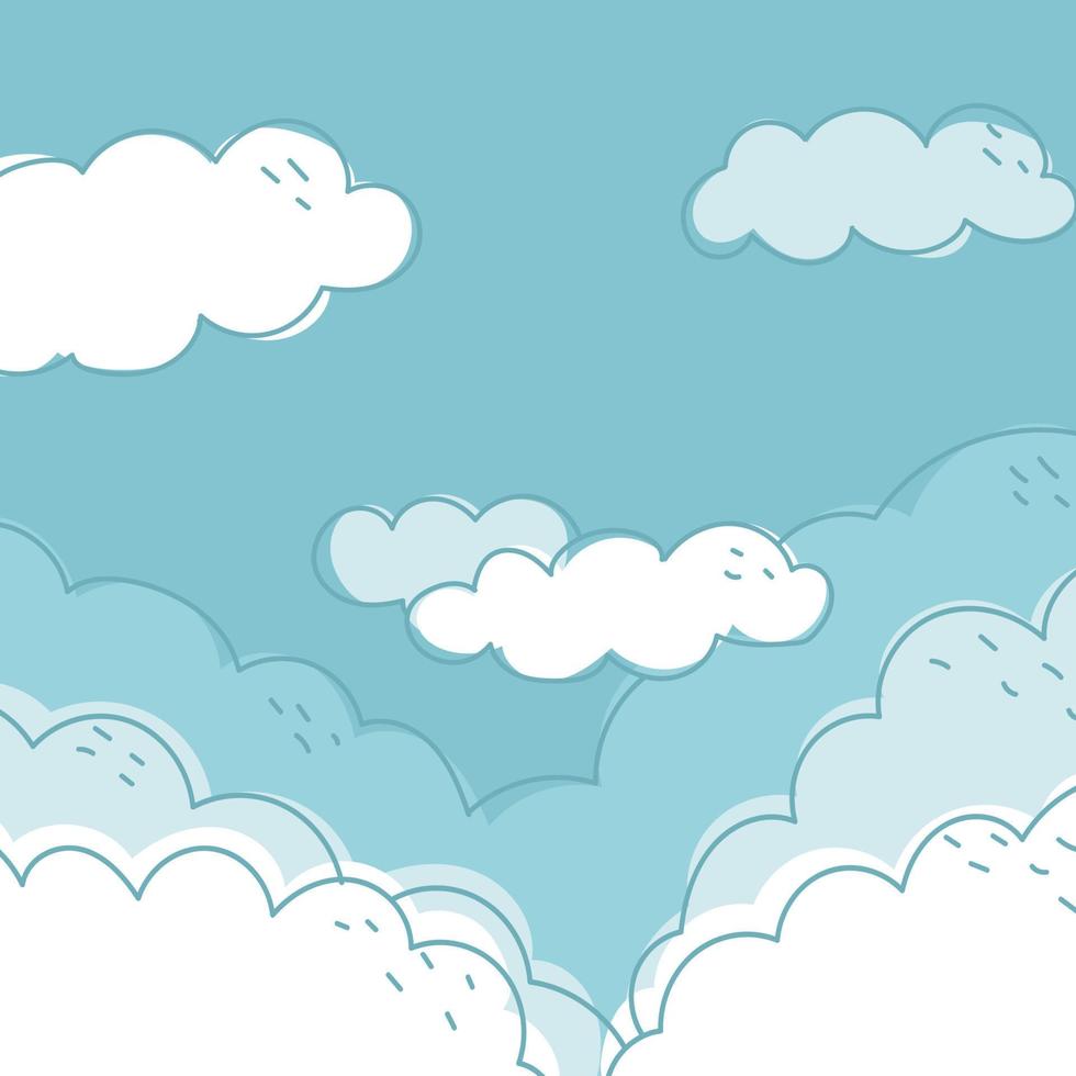 doodled blauw lucht vector