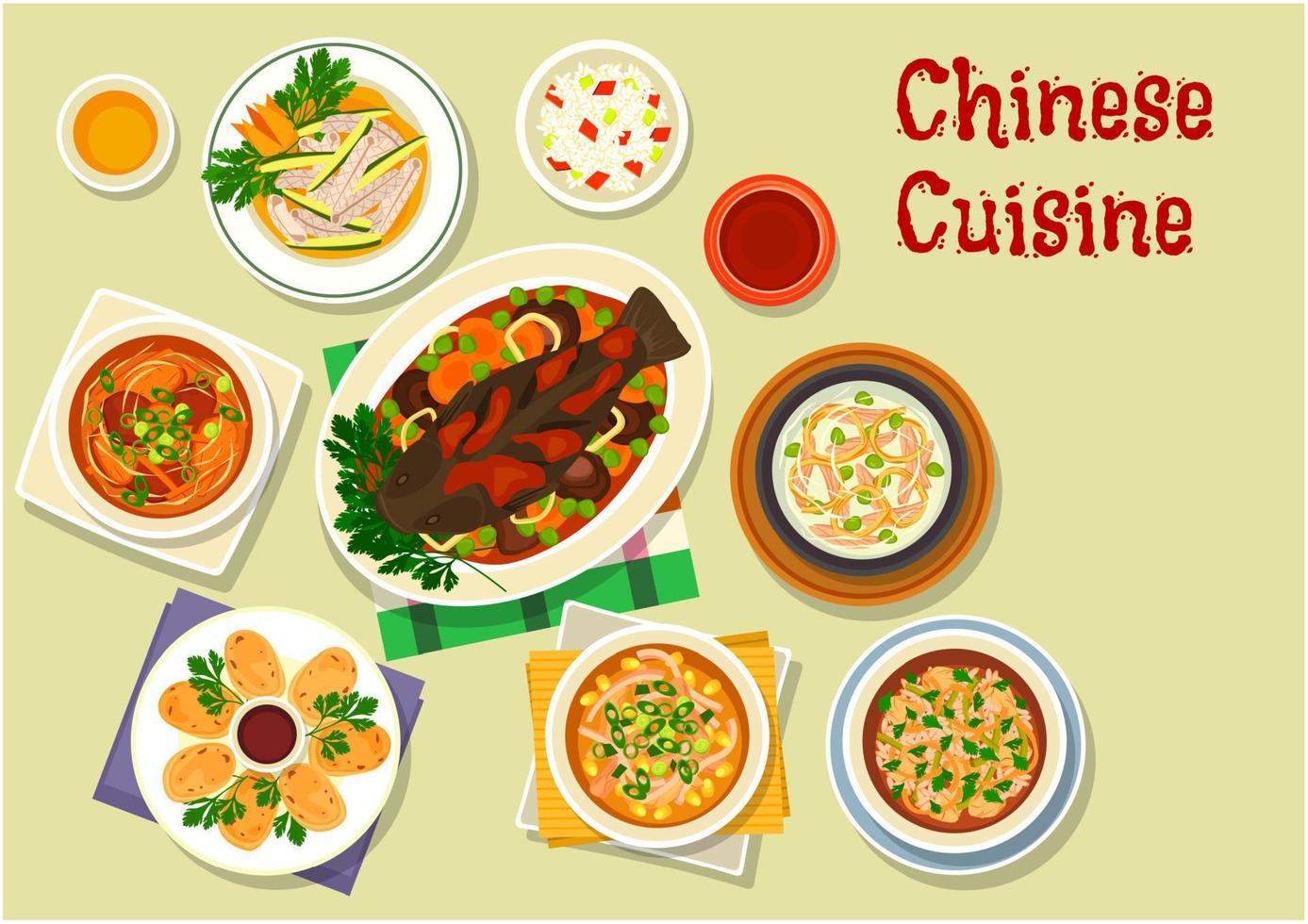 Chinese keuken icoon voor oosters avondeten ontwerp vector