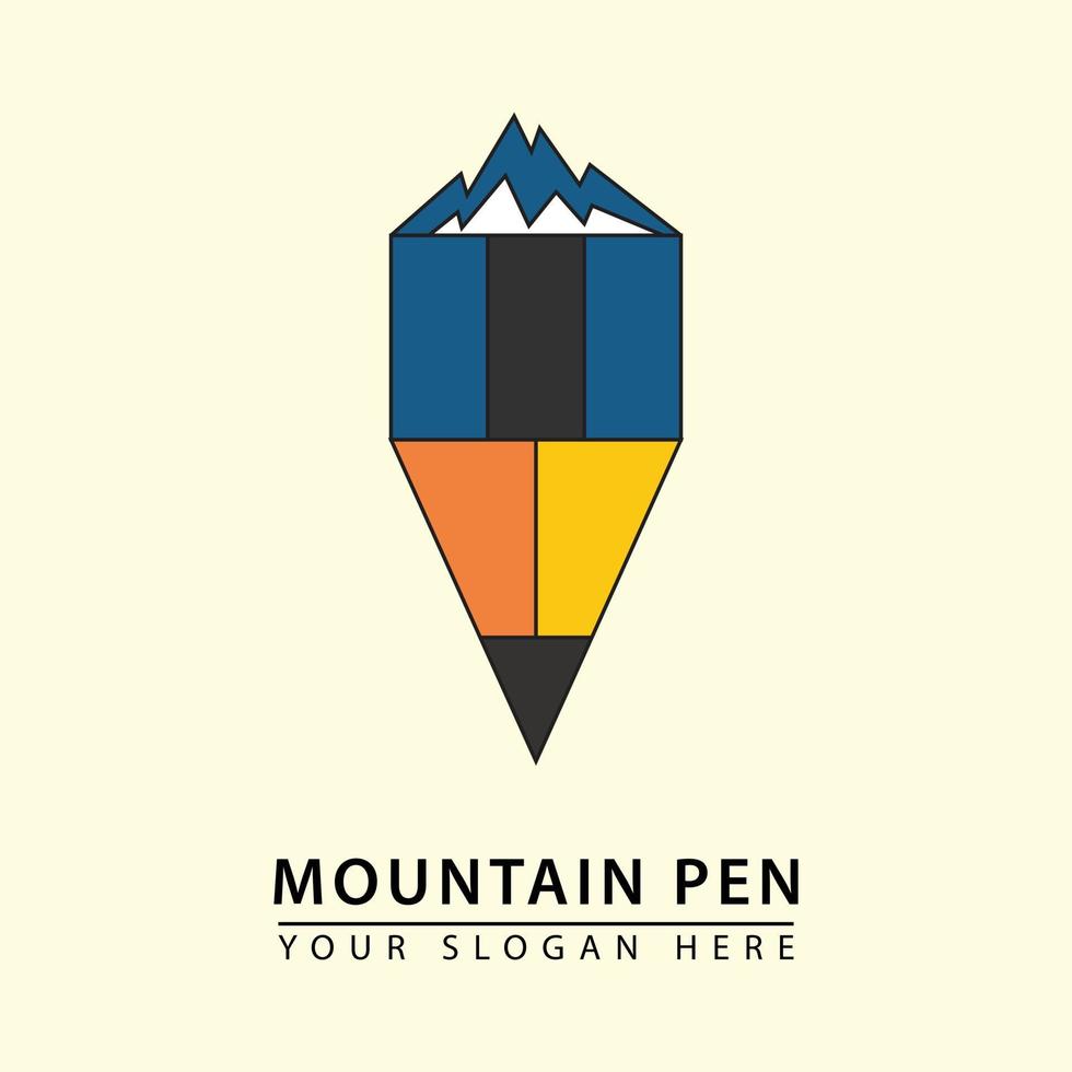 abstract berg pen icoon logo vector
