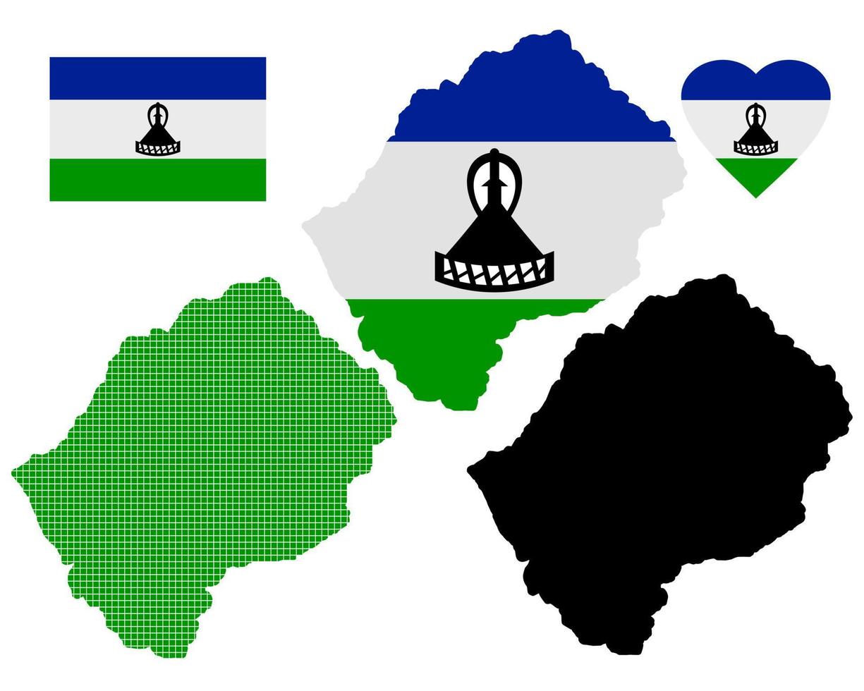 kaart van Lesotho verschillend types en symbolen Aan een wit achtergrond vector