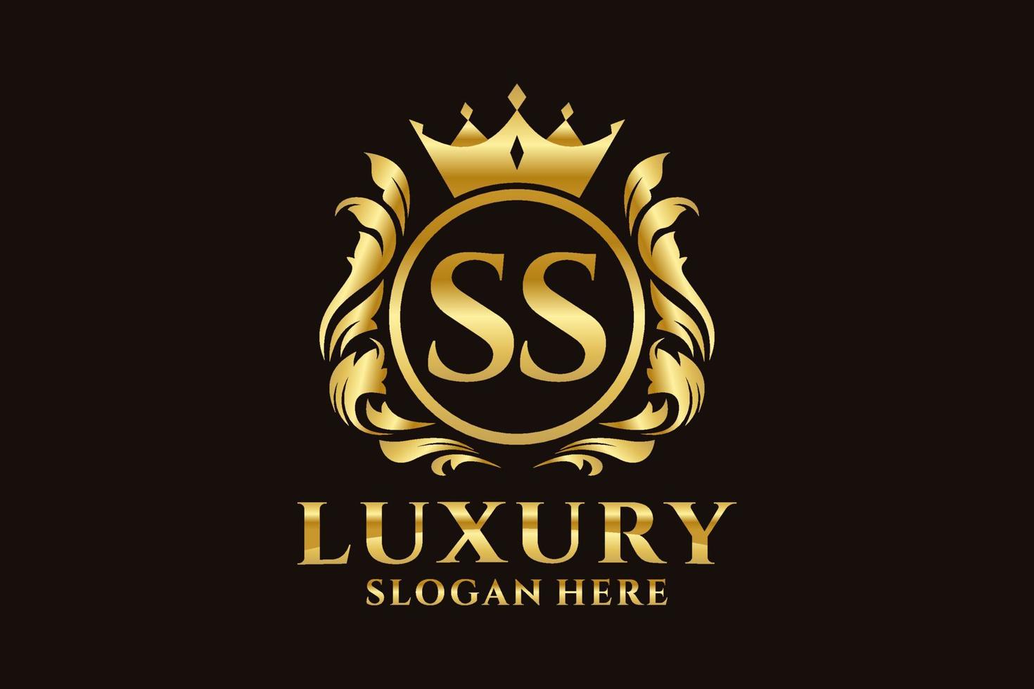 eerste ss brief Koninklijk luxe logo sjabloon in vector kunst voor luxueus branding projecten en andere vector illustratie.