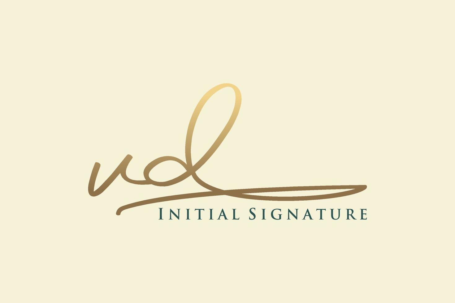 eerste vd brief handtekening logo sjabloon elegant ontwerp logo. hand- getrokken schoonschrift belettering vector illustratie.