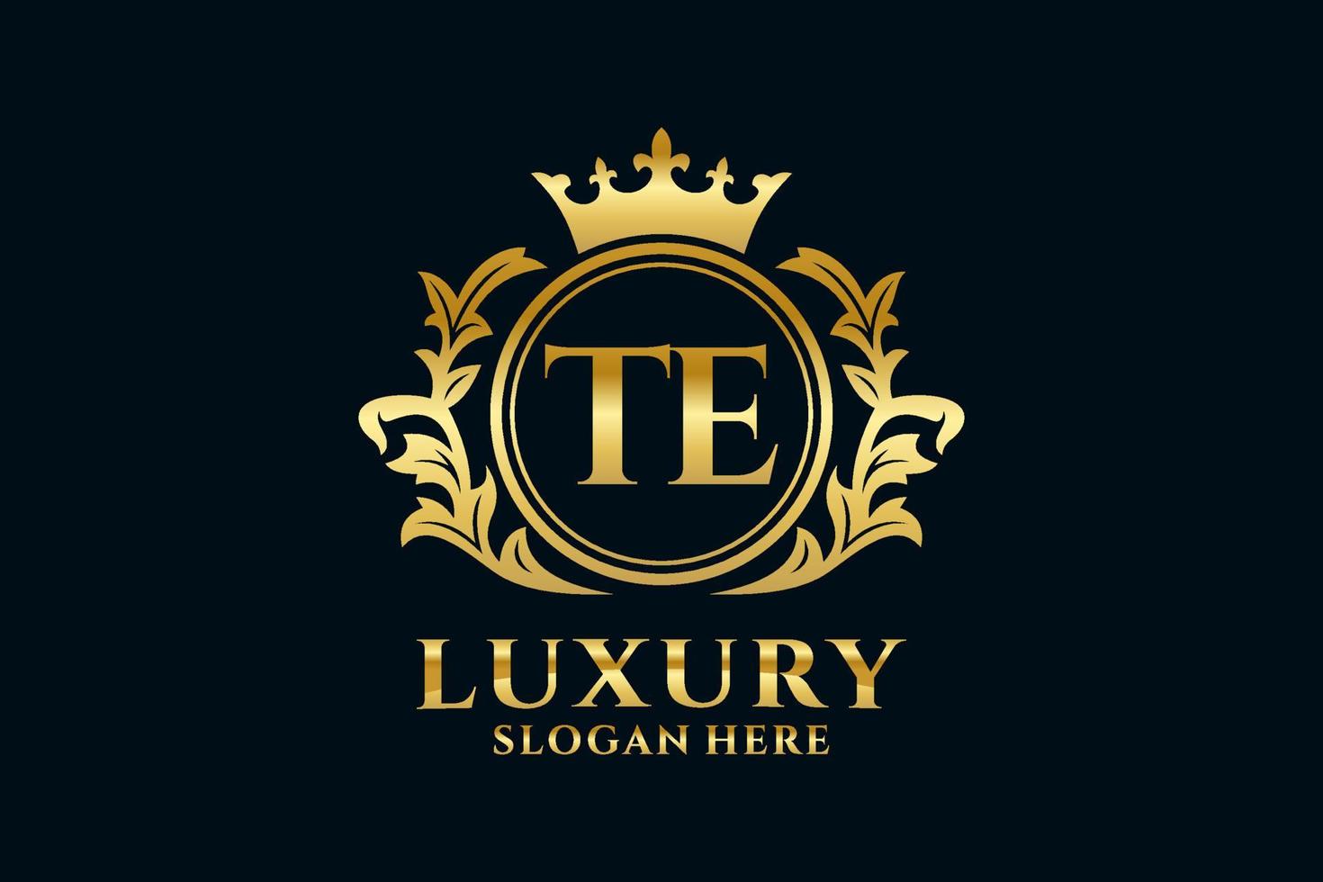 eerste te brief Koninklijk luxe logo sjabloon in vector kunst voor luxueus branding projecten en andere vector illustratie.