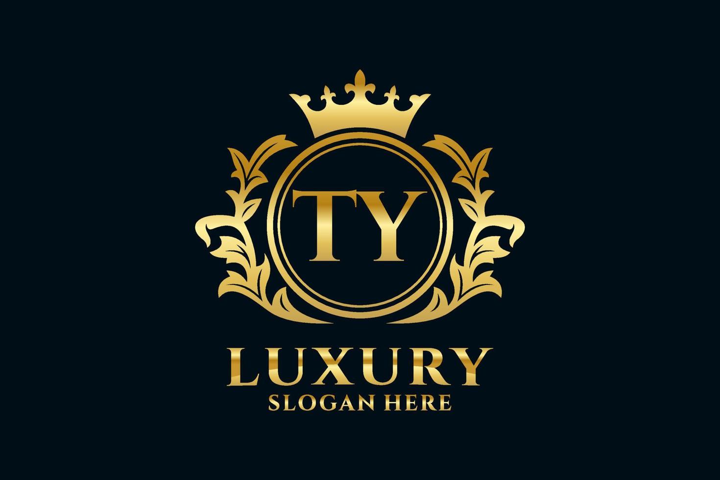 eerste ty brief Koninklijk luxe logo sjabloon in vector kunst voor luxueus branding projecten en andere vector illustratie.