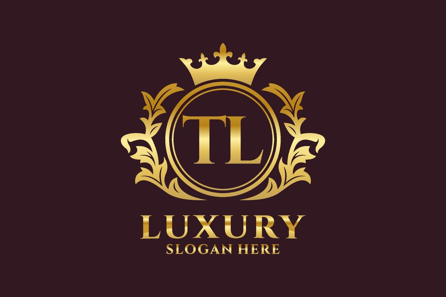 eerste tl brief Koninklijk luxe logo sjabloon in vector kunst voor luxueus branding projecten en andere vector illustratie.